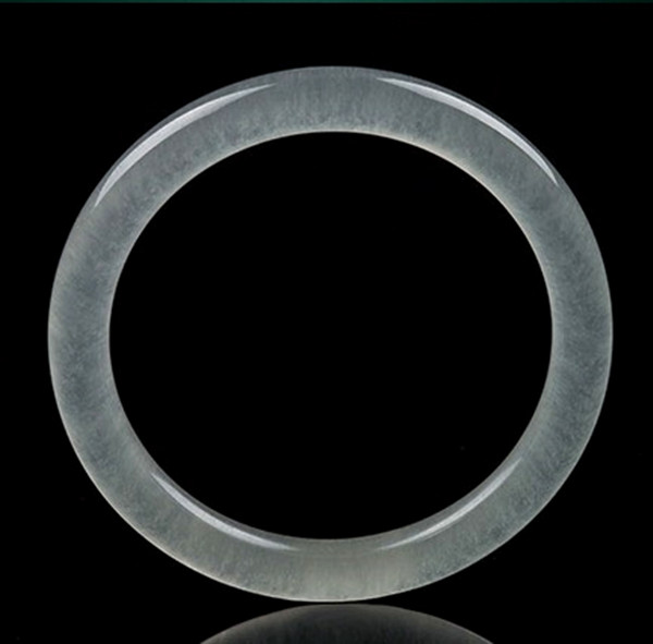 阿富汗白玉手镯蚕丝玉冰镯冰种园条新款女士玉镯子现货新品民族风