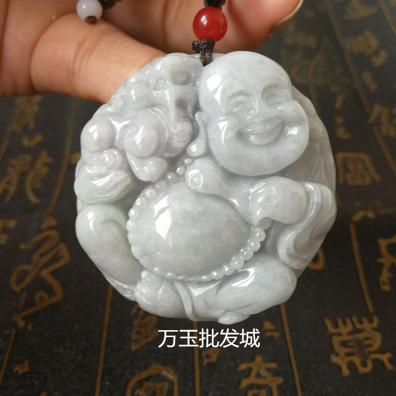 天然玉翡翠A货玉佛吊坠貔貅玉佩玉石女士项链女款挂件弥勒佛包邮
