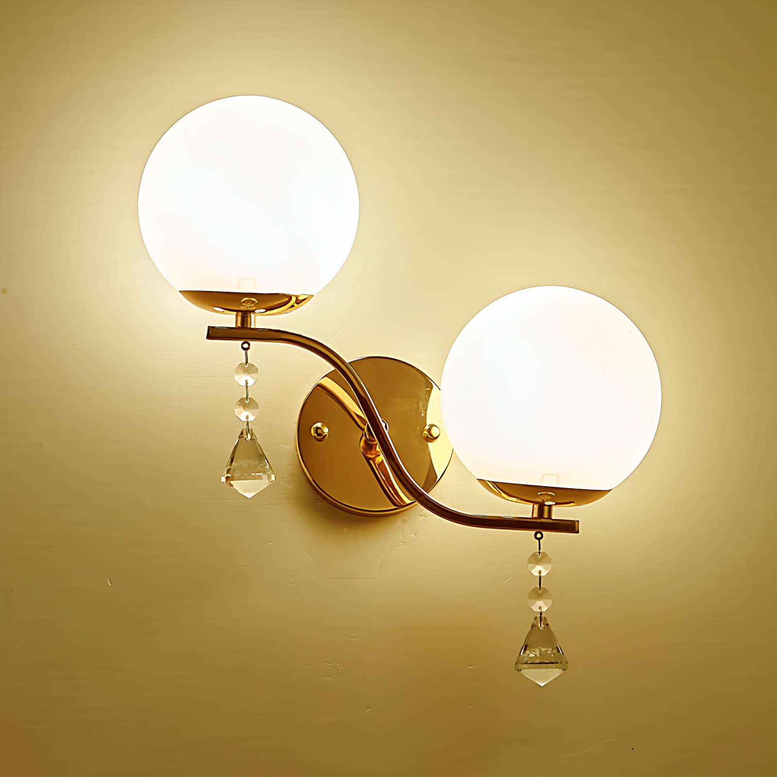 led壁灯客厅过道墙壁灯现代简约双头温馨卧室智能带遥控床头灯