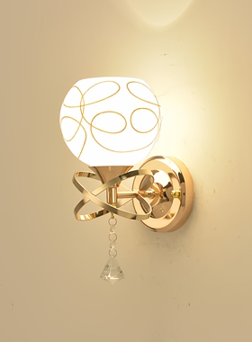 壁灯卧室现代简约客厅双头创意墙壁灯轻奢楼梯过道led房间床头灯