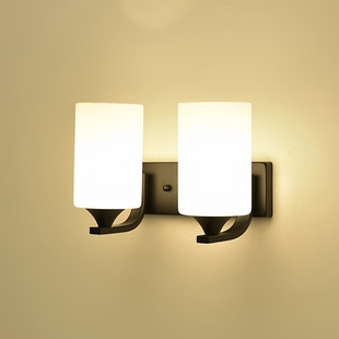 简约led墙壁灯美式卧室床头灯客厅走廊楼梯壁灯过道阳台现代墙灯