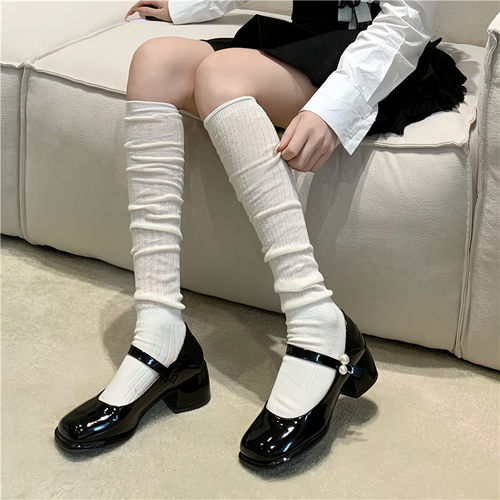 褶皱薄款堆堆袜ins网红中筒袜