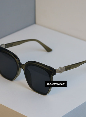 高级感橄榄绿方圆脸显瘦太阳眼镜