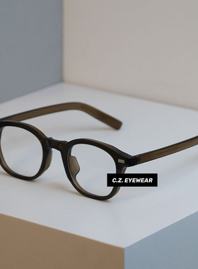 CHOZEN/韩国ins风黑框素颜眼镜框茶色复古近视眼镜可配度数男女款