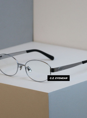 CHOZEN/千金风老钱纯钛椭圆形镜框高级感素颜方脸显瘦防蓝光眼镜