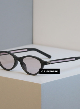 intage系列灰粉窄框日系覅古墨镜