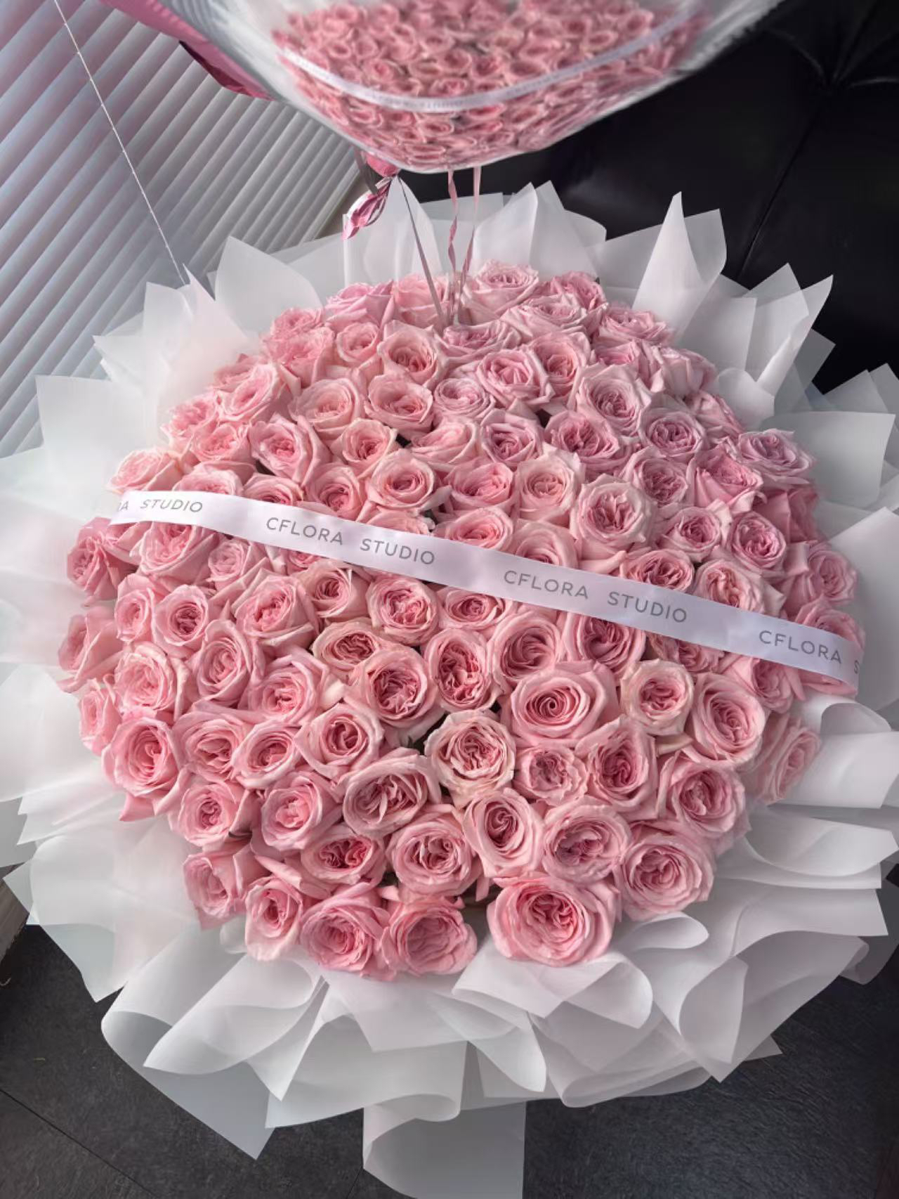 粉色荔枝玫瑰花束上海求婚表白