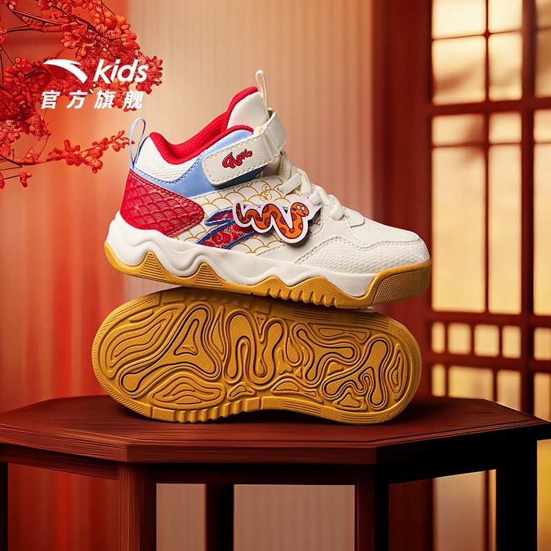 【醒狮系列】安踏儿童高帮板鞋2025春季新款女小童运动鞋休闲鞋