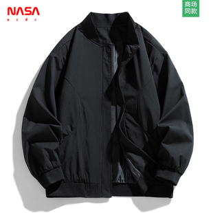 NASA春秋潮牌飞行服夹克男女同款棒球领情侣高街宽松冬季加棉外套