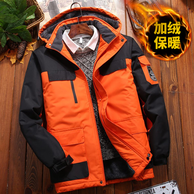 冬季加绒加厚棉服防水保暖冲锋衣
