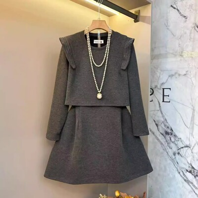 大码胖MM假两件连衣裙