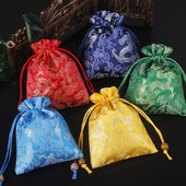 红色龙纹织锦缎饰品袋收纳袋珠宝首饰袋锦囊小布袋香囊空袋11