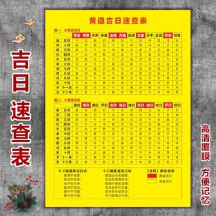 黄道吉日速查表查时间表时辰八字四柱五行天干地支对照表对应表