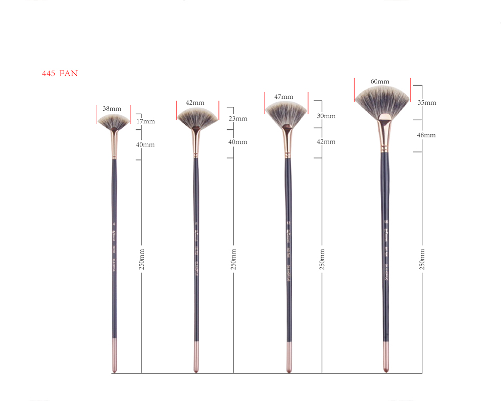 ArtSecret扇形刷水彩画笔鱼尾刷
