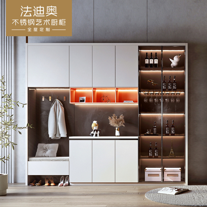 门口装饰柜入户鞋柜法迪奥不锈钢