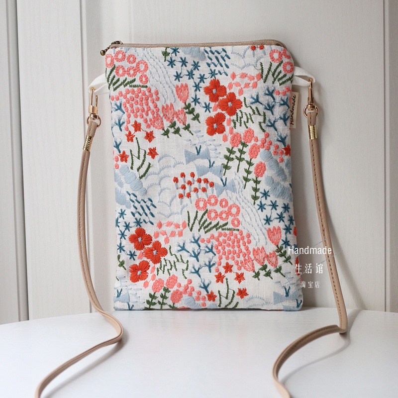 刺繡斜跨式手機包2025女小眾輕便