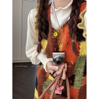 春秋季毛呢吊带裙女森系