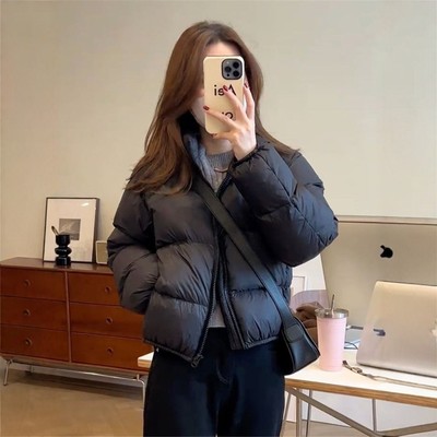 黑色羽绒服女冬季小个子