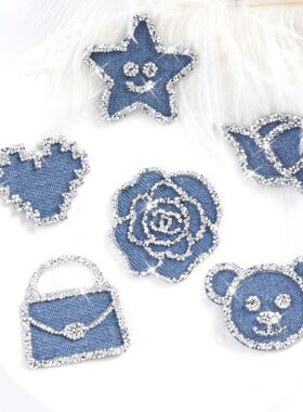 烫钻牛仔烫图水钻时尚爱心diy五角星热熔胶包饰品帽子衣服配件