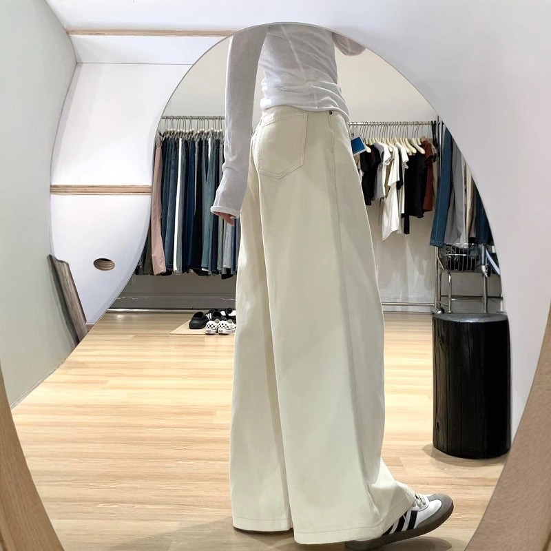 休闲大阔腿牛仔裤女秋季新款高腰宽松遮肉显瘦百搭直筒拖地长裤子,女装/女士精品,卫裤,淘宝优惠券,粉丝福利购,淘宝优惠卷