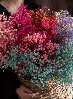 永生花满天星干花手工花束DIY材料婚庆布置花材家居桌面装饰花束