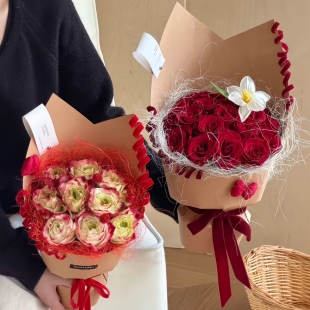 ins芭蕾风母亲节一体式定型片迷你尖角单支造型鲜花束包装花瓣纸