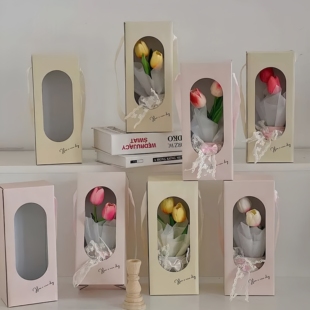 教师节硬纸壳鲜花花束花瓶手提袋情人节礼品盒花店花艺资材专用盒