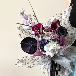 高档创意设计鲜花包装纸花艺花束包装材料诺莎纸防水纸加厚雾面纸