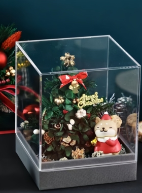 永生花干花创意圣诞装饰手工自制礼品花盒送朋友惊喜圣诞节礼盒
