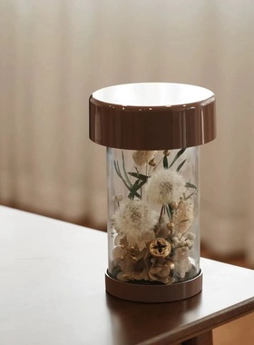 永生花杯DIY法式调光小夜灯自制花器器皿玻璃罩摆件礼品盒伴手礼