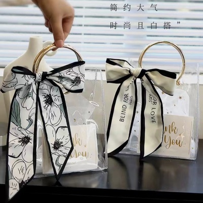 ins风结婚喜糖透明礼品袋伴娘伴手礼闺蜜高级感实用手提袋包装袋