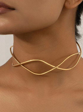 敦煌飞天写真项圈印度金色颈链