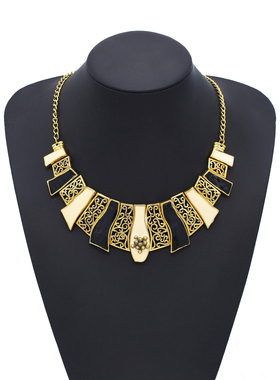 新款复古镂空几何项链女