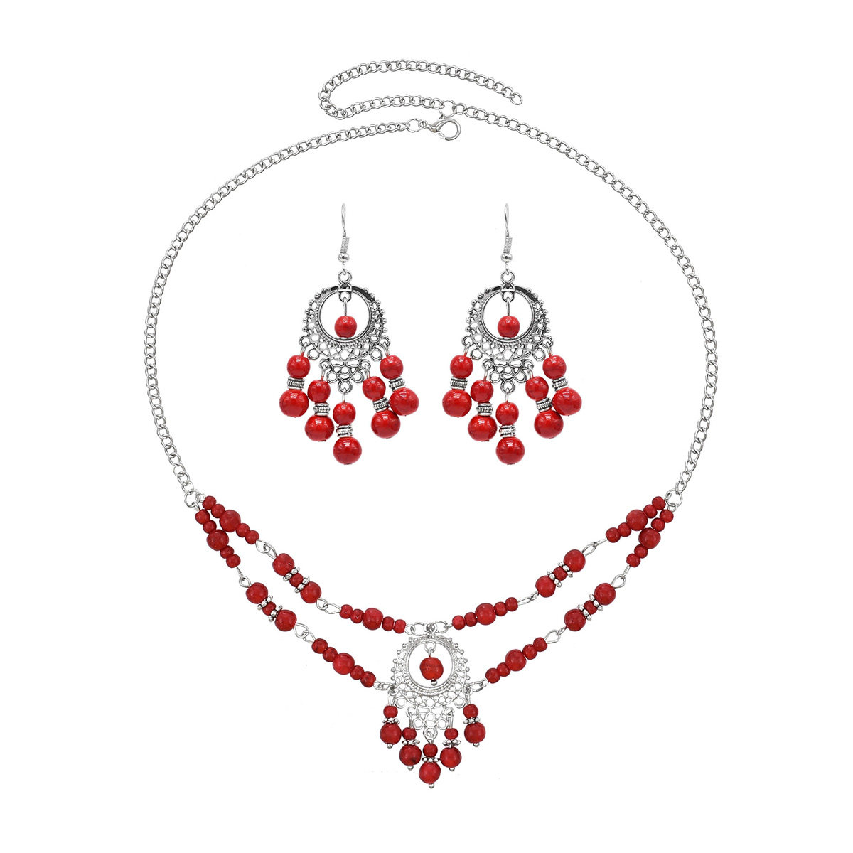 여성용 민족 스타일 이마 체인 귀걸이 세트 이국적인 스타일 모자 운남 여행 액세서리 고대 스타일 HANFU 눈썹 펜던트