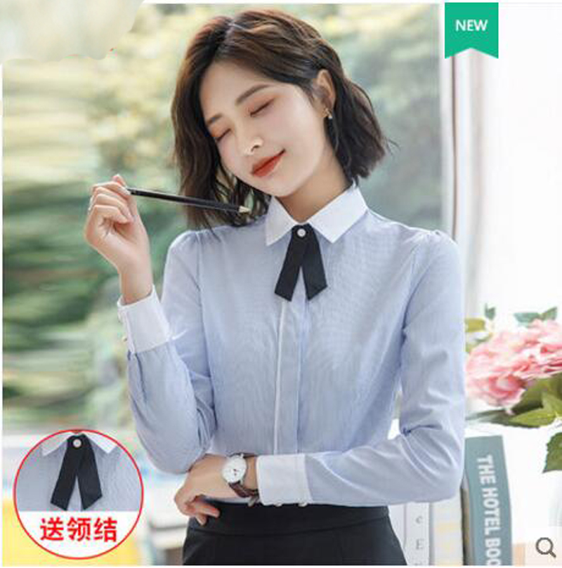 2022新款白色长袖衬衫女夏韩版短袖正装职业装时尚大码修身衬衣工