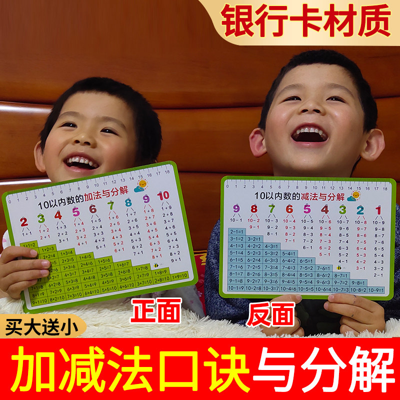 20以内加法减法口诀表幼儿园10以内加减法口诀表分解与组成卡片