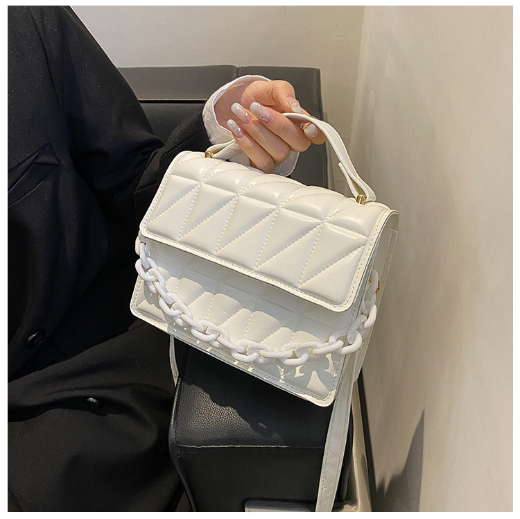 唯美洋气简约小方包2025新款时尚纯色女士潮流单肩斜挎包跨境女包