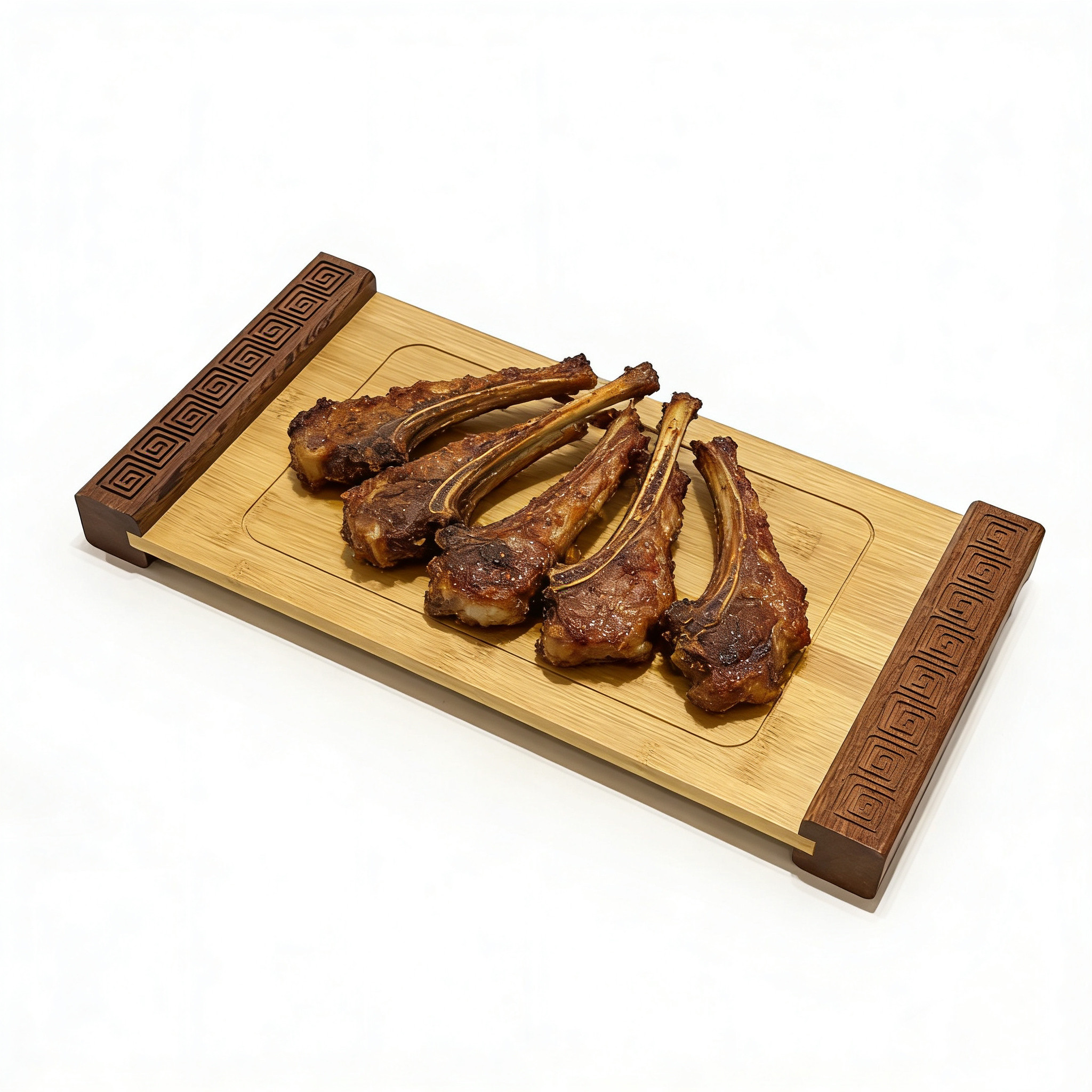 创意餐厅餐具特色烤羊排羊腿羊头手撕鸡卤牛肉冷凉菜餐盘竹托盘子