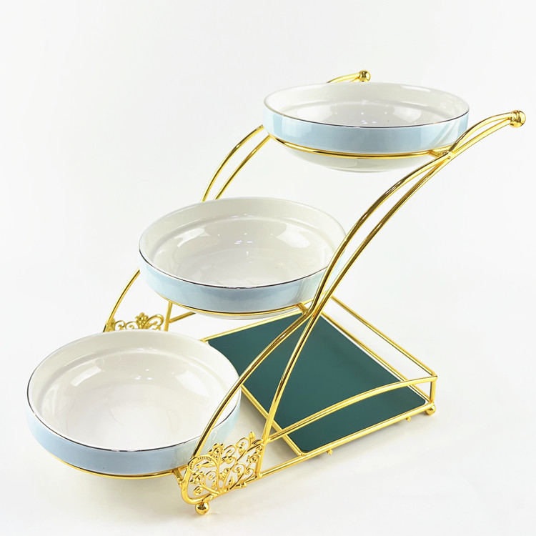 酒店餐厅会所创意自助餐点心展示架明档特色菜三层铁艺架凉菜摆台