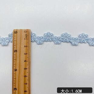 服装 彩色蕾丝花边涤光丝刺绣小条码 辅料lace供应水溶花边