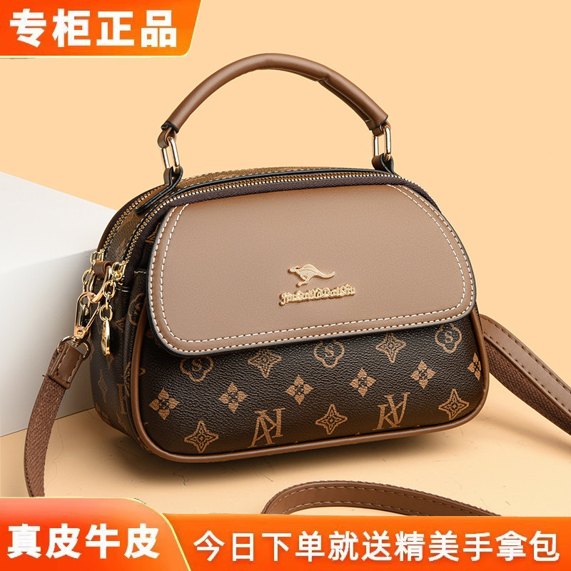 品牌正品真皮迷你斜挎手机包2026新款时尚三层零钱包单肩小包包女