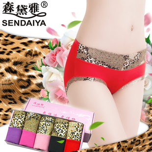 透气提臀三角裤 无痕中腰莫代尔纯棉女式 头夏天 女5条装 内裤