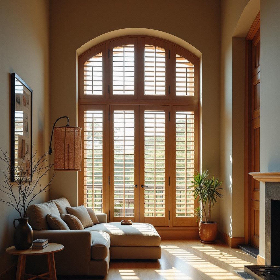 雅思诺实木透气异形三角八角圆形百叶窗阳台卧室隔断卫生间百叶门