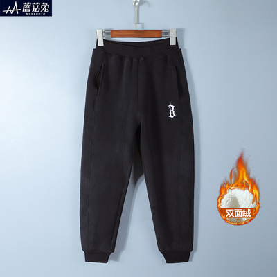 胖男童加绒长裤秋冬款棉裤加厚卫裤一条过冬中大童奥利绒保暖裤冬