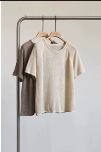 罩衫 短袖 5026 呼吸汉麻自然干爽卷边经典 风