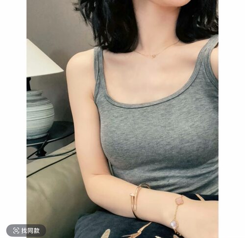 轻氧呼吸桑蚕丝美背一体式带胸垫无压感高弹力文胸吊带背心女