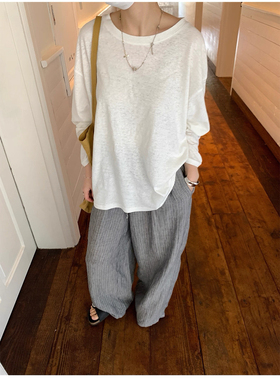 专柜轻盈干爽罗纹汉麻打底衫2509