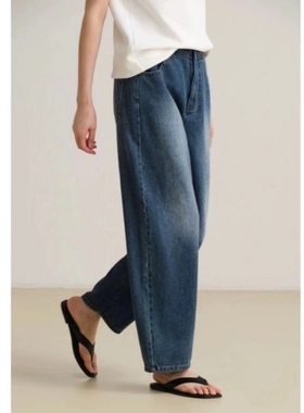 重磅休闲宽松百搭休闲阔腿牛仔裤裤24065