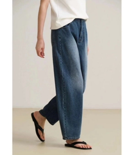 重磅休闲宽松百搭休闲阔腿牛仔裤裤24065