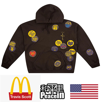 【北京现货】Travis Scott x McDonald's Sticker Bomb 贴画帽衫